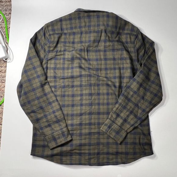 NWOT Faherty Legend Sweater Shirt Long Sleeve Flannel Green Blue Plaid Mens XL - Picture 7 of 10